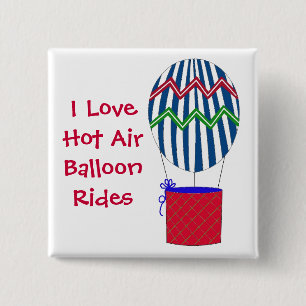 I Love Hot Air Balloon Rides 15 Cm Square Badge