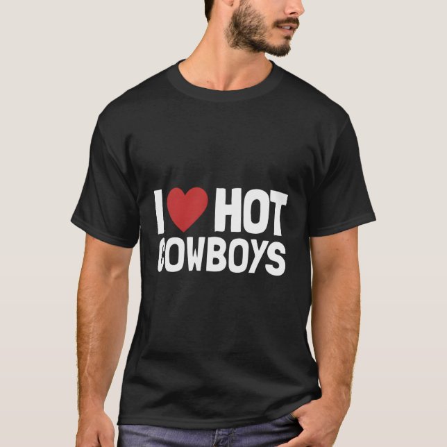 I Love Hot Cow Country Western Cow T-Shirt (Front)