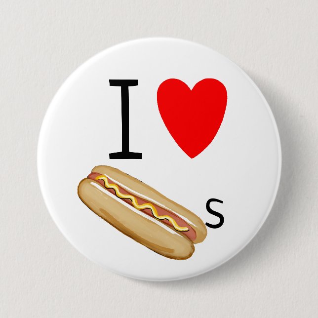 I love Hot Dogs 7.5 Cm Round Badge (Front)