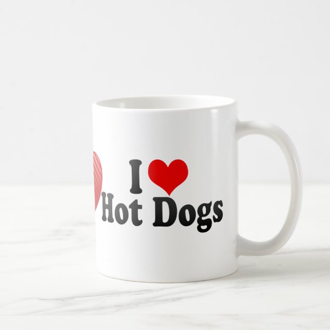 I Love Hot Dogs Coffee Mug (Right)