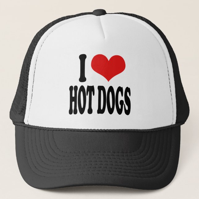 I Love Hot Dogs Trucker Hat (Front)