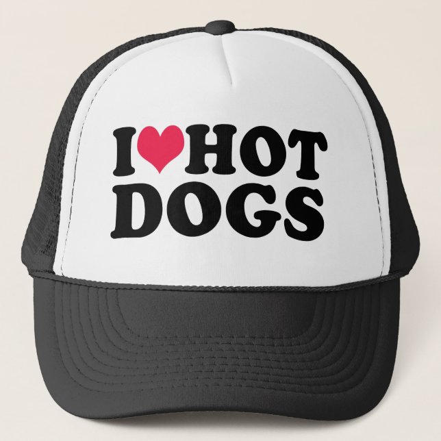 I Love Hot Dogs Trucker Hat (Front)