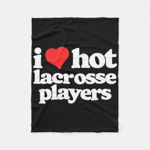 I Love Hot Lacrosse Lax Players Funny 80s Vintage  Fleece Blanket