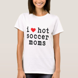 I Love Hot Soccer Moms Funny Love Red Heart Minima T-Shirt
