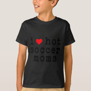 I Love Hot Soccer Moms Funny Love Red Heart Minima T-Shirt