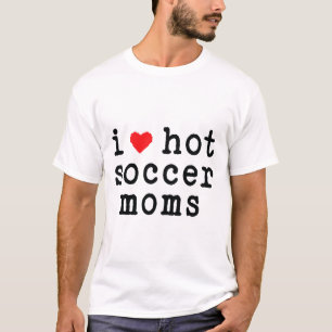 I Love Hot Soccer Moms Funny Love Red Heart Minima T-Shirt