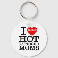 I Love Hot Tattoos Moms Red Heart Funny Mothers Da