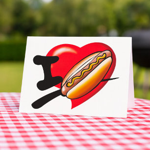 I Love Hotdogs Greeting Cards
