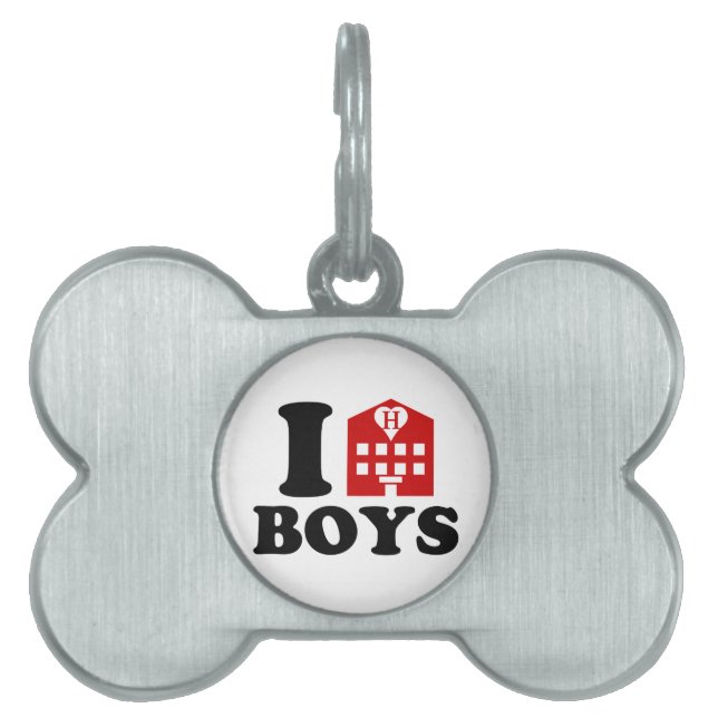 I Love Hotel Boys Pet Name Tag (Front)