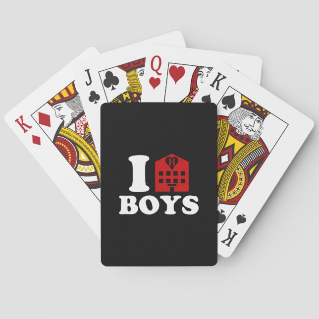I Love Hotel Boys Playing Cards (Back)