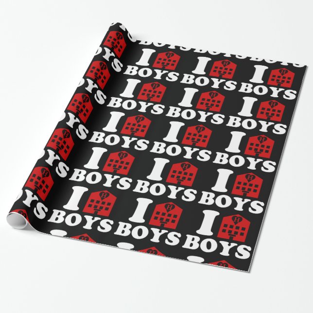 I Love Hotel Boys Wrapping Paper (Unrolled)