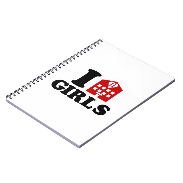 I Love Hotel Girls Spiral Notebook (Left Side)