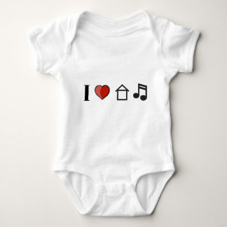 I Love House Music Baby Bodysuit