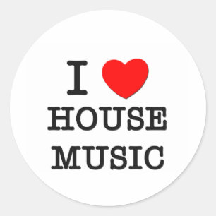 I Love House Music Classic Round Sticker