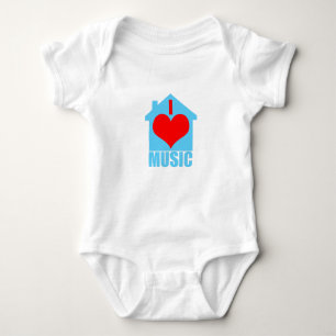 I Love House Music - Heart House Baby Bodysuit