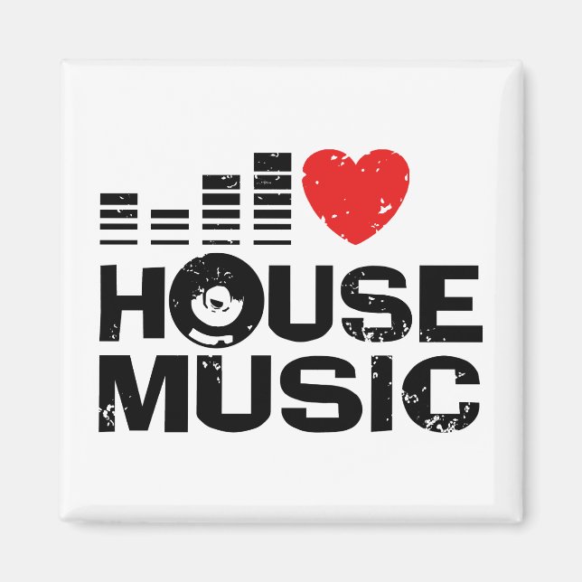 I Love House Music Magnet (Front)
