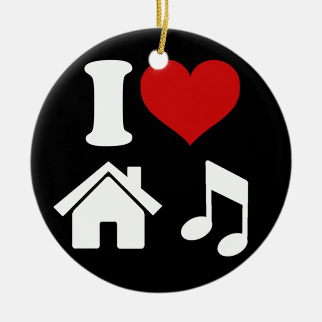 I Love House Music Ornament | Ibiza Dancing Party (Front)