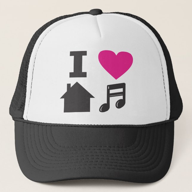 I love house music trucker hat (Front)