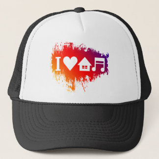 I love house music trucker hat