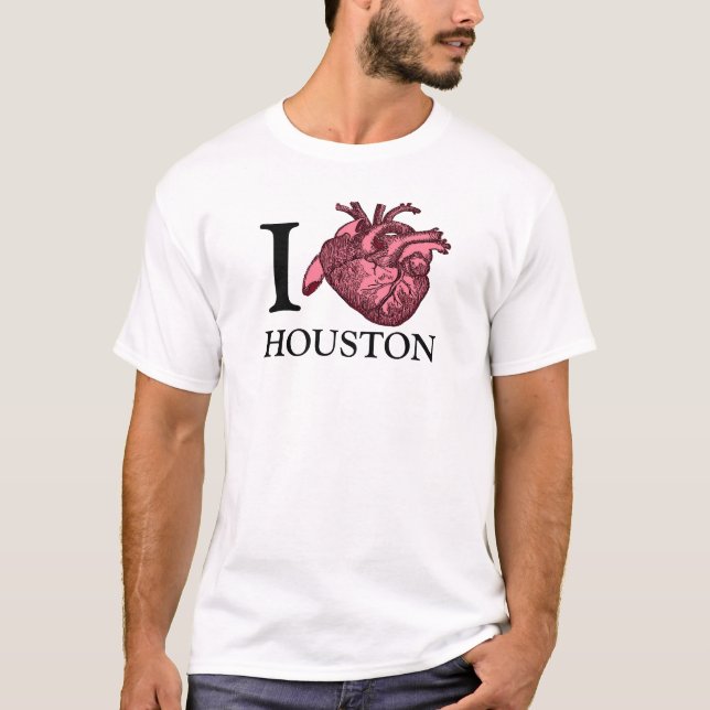 I Love Houston anatomically correct heart t-shirt (Front)
