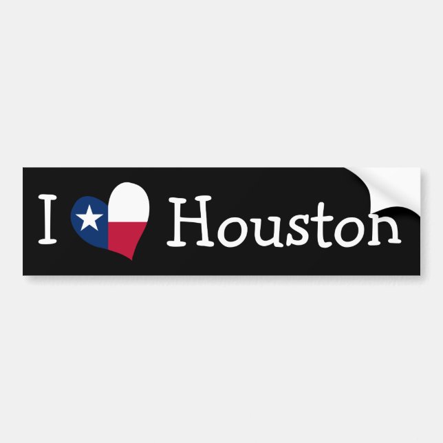 I Love Houston Bumper Sticker (Front)