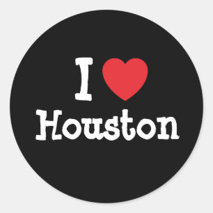 I love Houston heart custom personalised Classic Round Sticker