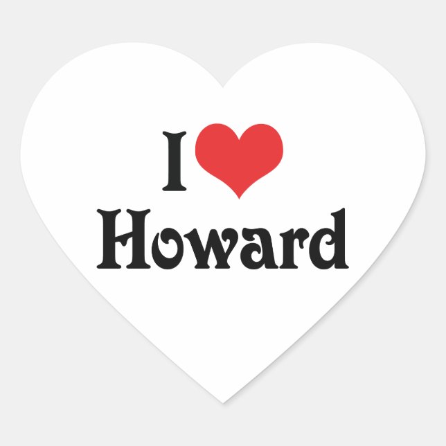 I Love Howard Heart Sticker (Front)