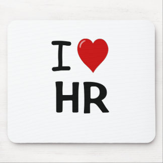 I Love HR Gift I Heart Human Resources Quote Mouse Pad