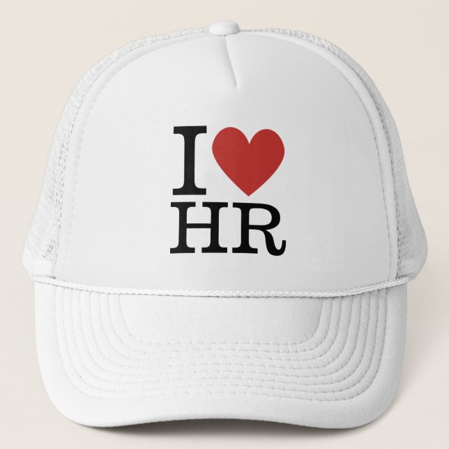 I ❤️ Love HR (HR Dept.) CUSTOMIZABLE Trucker Hat (Front)
