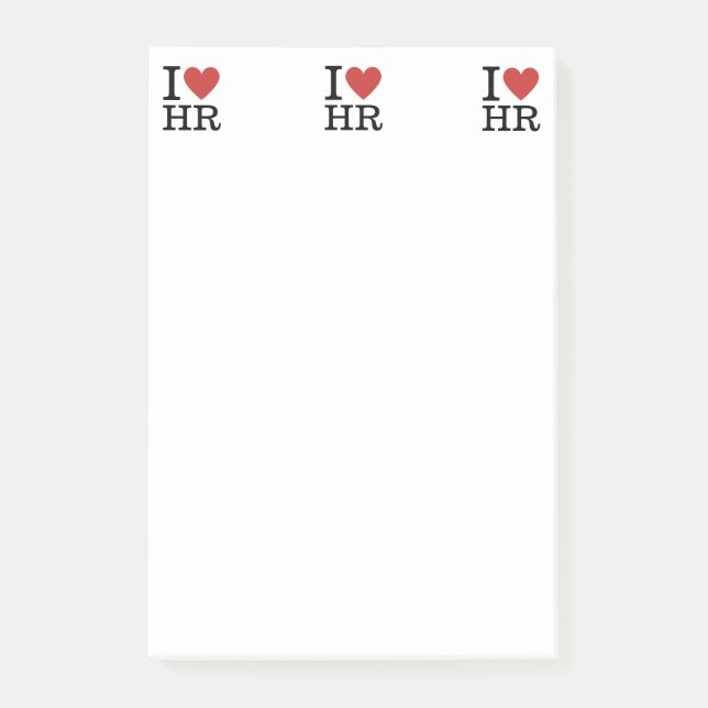 I ❤️ Love HR Post-it Notes - Human Resources Dept. (Front)