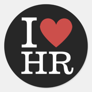 I ❤️ Love HR Round Circle Sticker - HR Dept. Staff