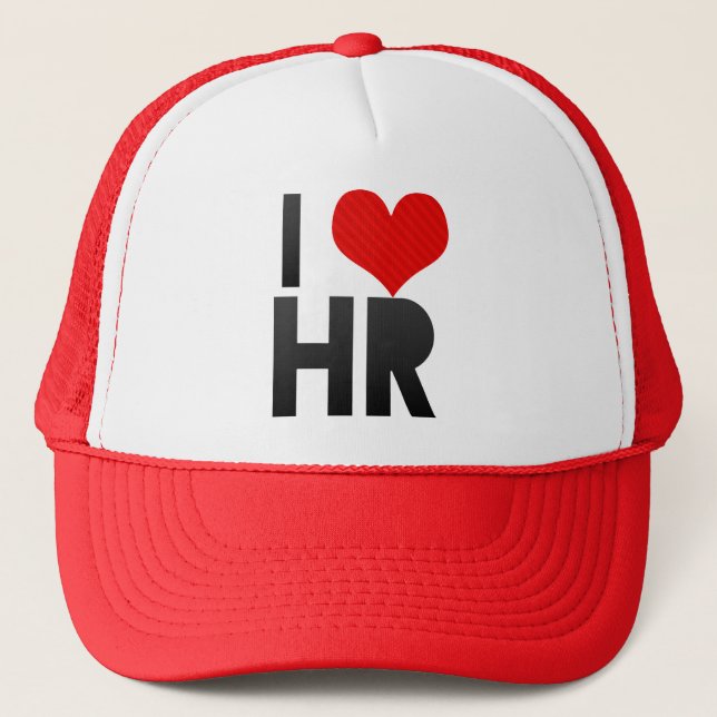 I Love HR Trucker Hat (Front)