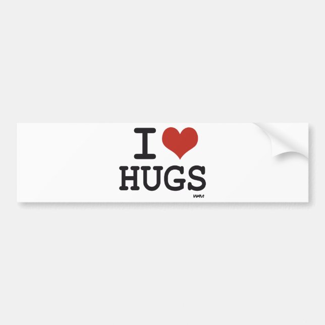 I love Hugs Bumper Sticker (Front)