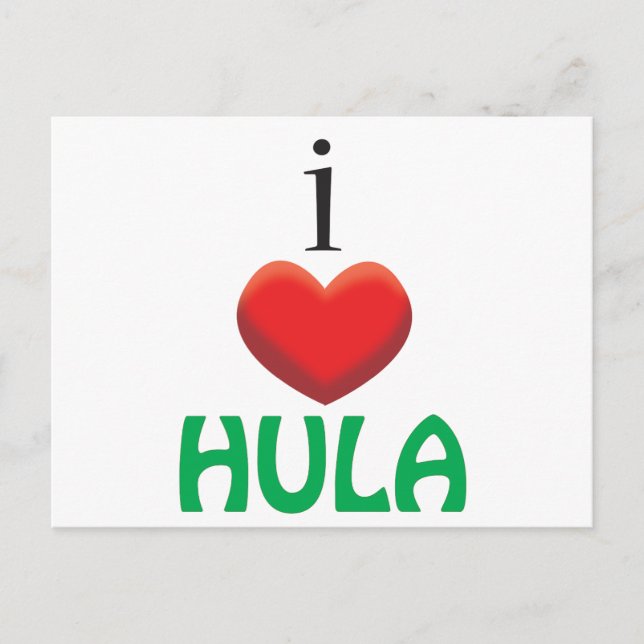 I LOVE HULA POSTCARD (Front)