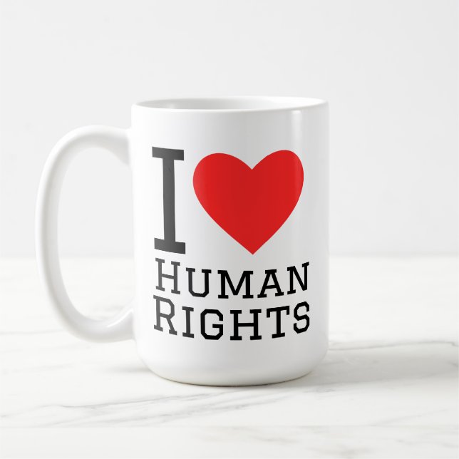 I love human rights coffee mug (Left)
