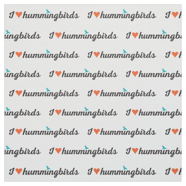I Love Hummingbirds Fabric (Swatch)