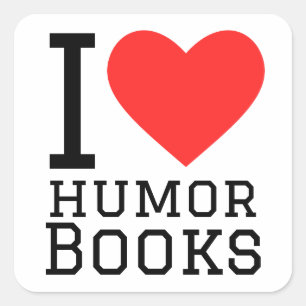 I love humour books square sticker