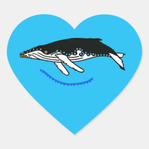 I love Humpback WHALES - Nature - Under the sea Heart Sticker