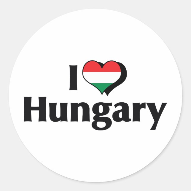 I Love Hungary Flag Classic Round Sticker (Front)