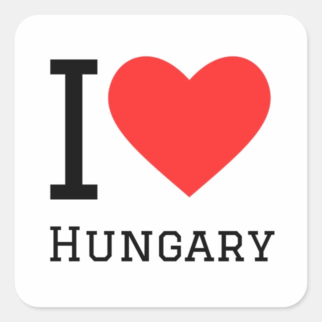 I love Hungary square sticker (Front)