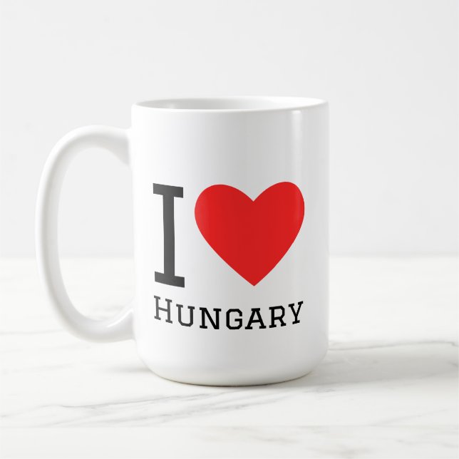 I love Hungary square sticker Coffee Mug (Left)