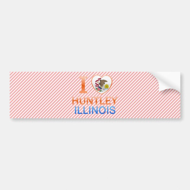 I Love Huntley, IL Bumper Sticker (Front)