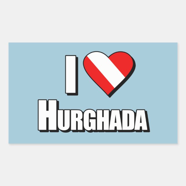 I Love Hurghada Diving Rectangular Sticker (Front)