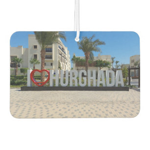 I love Hurghada Egypt Vacation Souvenir Photo Car Air Freshener