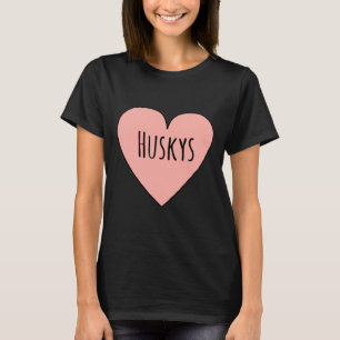 I Love Huskys Cute Husky Dog Mum Heart Shape Valen T-Shirt