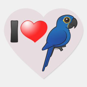 I Love Hyacinth Macaws Heart Sticker