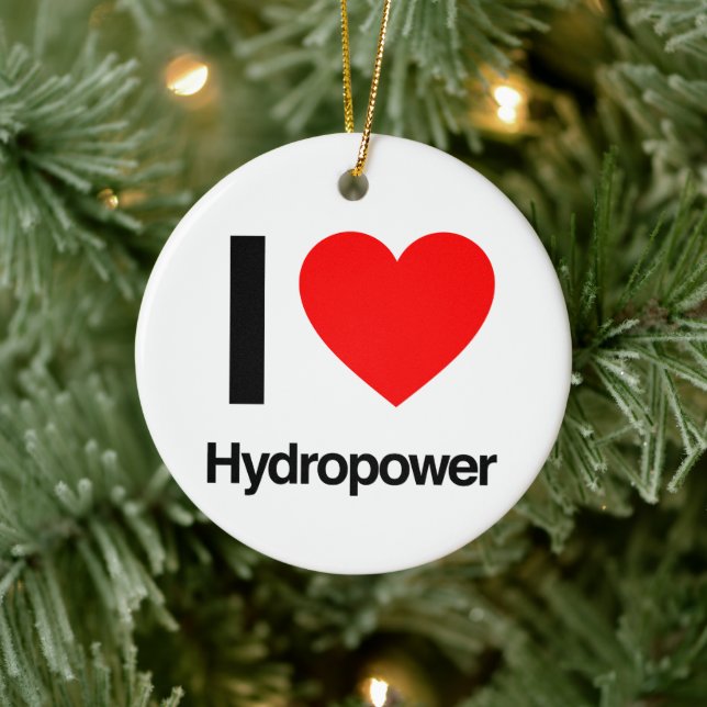 I Love Hydropower Ceramic Tree Decoration (Tree)