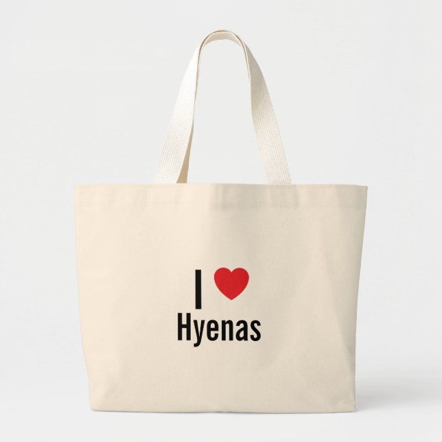 I love Hyenas Large Tote Bag (Front)