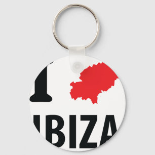 I love Ibiza contour icon Key Ring
