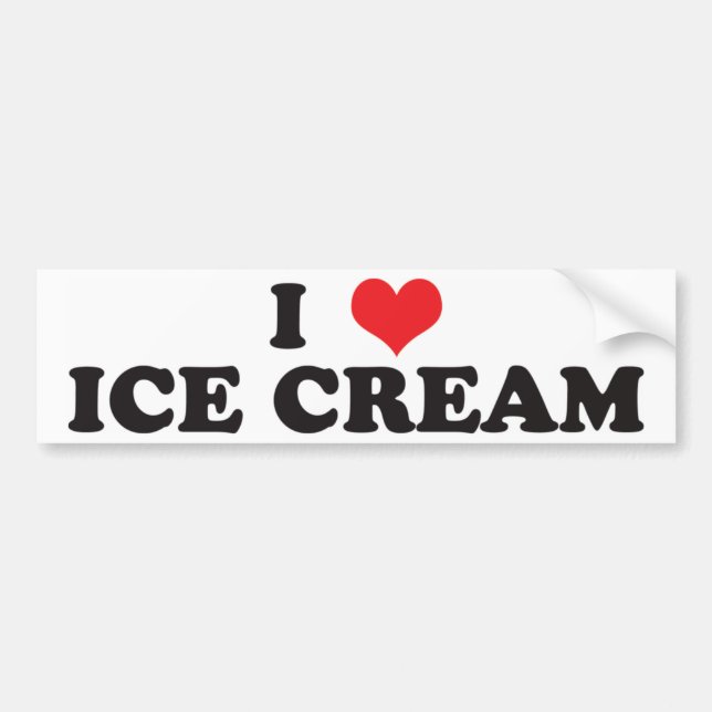 I Love Ice Cream! Bumper Sticker (Front)